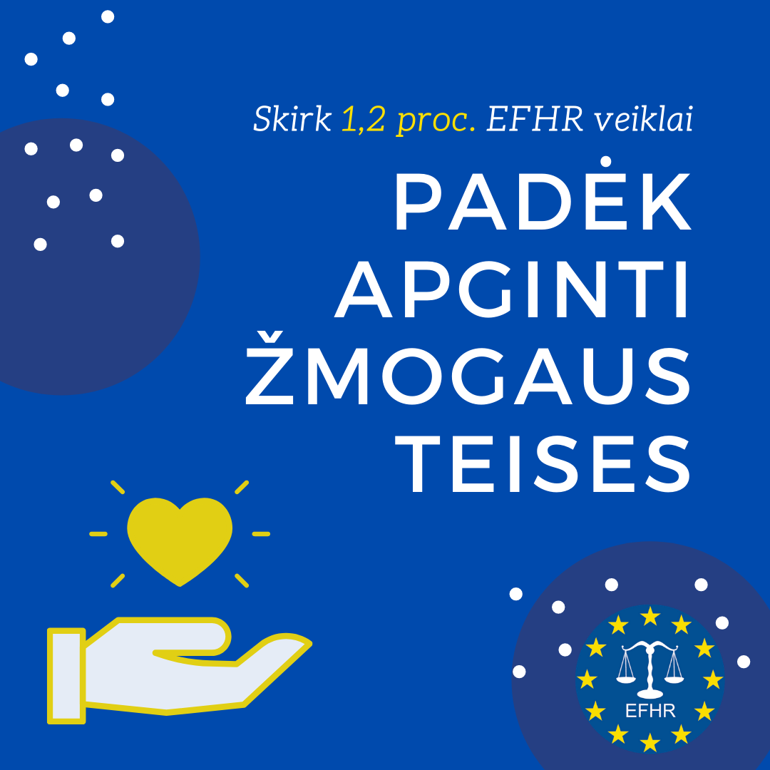 Pomóż chronić prawa człowieka – przekaż 1,2 proc. na działalność EFHR